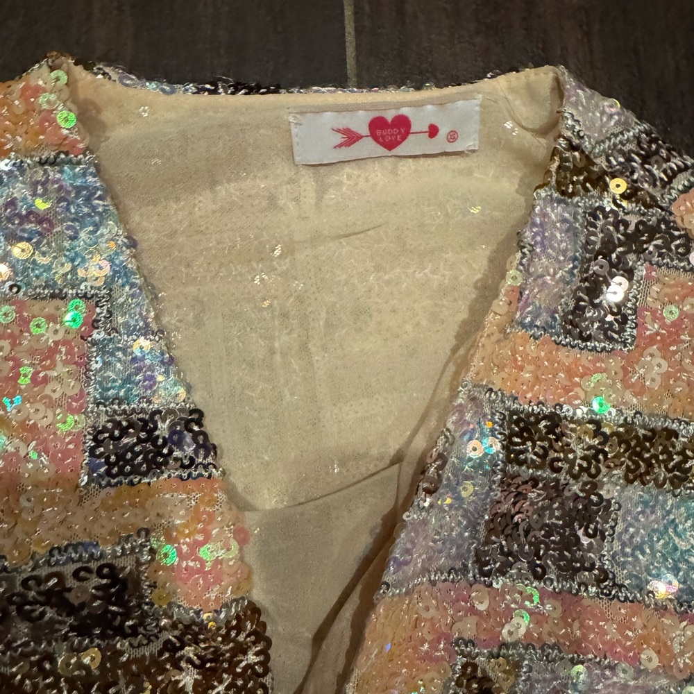 Sequin Geometric Patterned Jacket - image 2